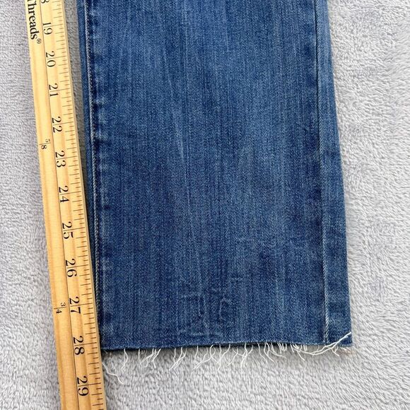 a.n.a Jeans Womens 18 High Rise Skinny Leg‎  Raw Hem  Blue Button Fly Distressed - Picture 8 of 9
